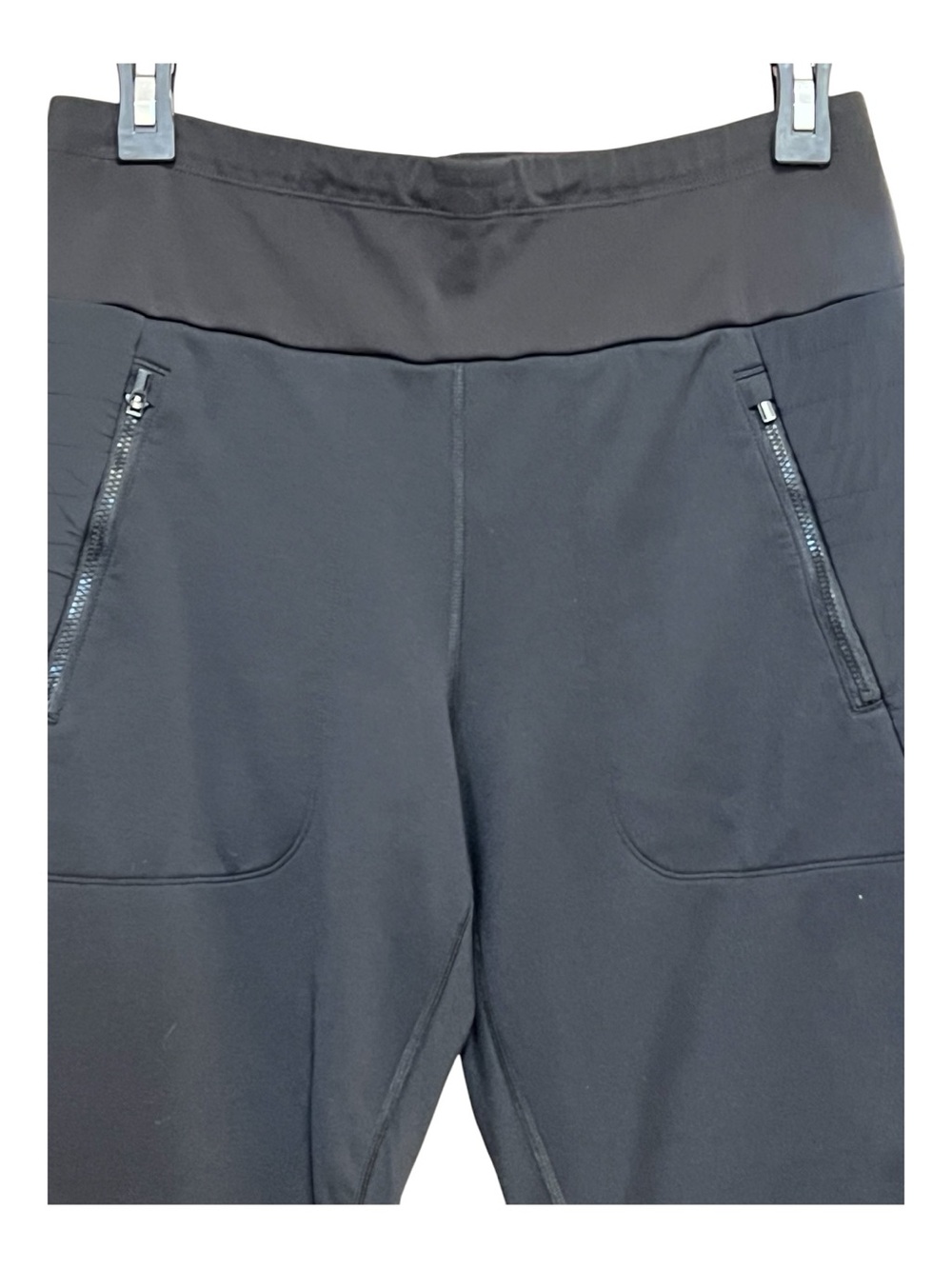 EUC Athleta Peak Hybrid Fleece Flare Black Pants | Size Medium - Picture 3 of 11